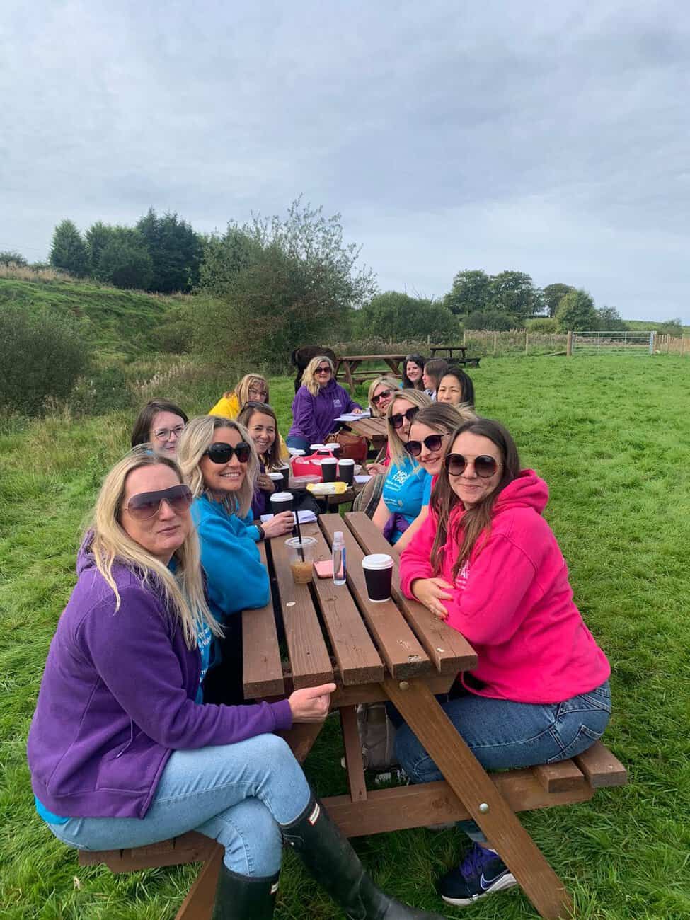 Image of team who have just cleared the outdoor play area