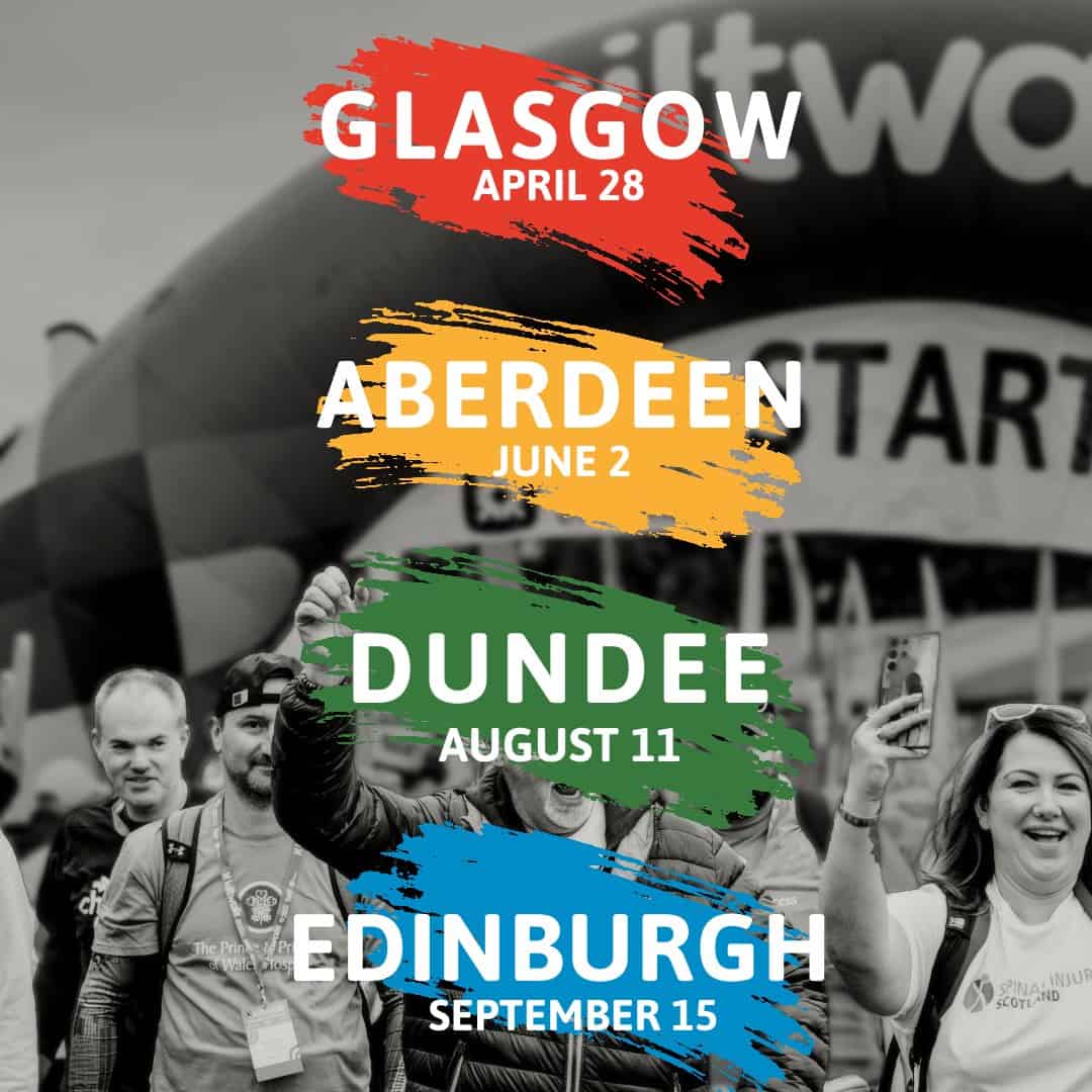 Image of dates of all the Kiltwalk events