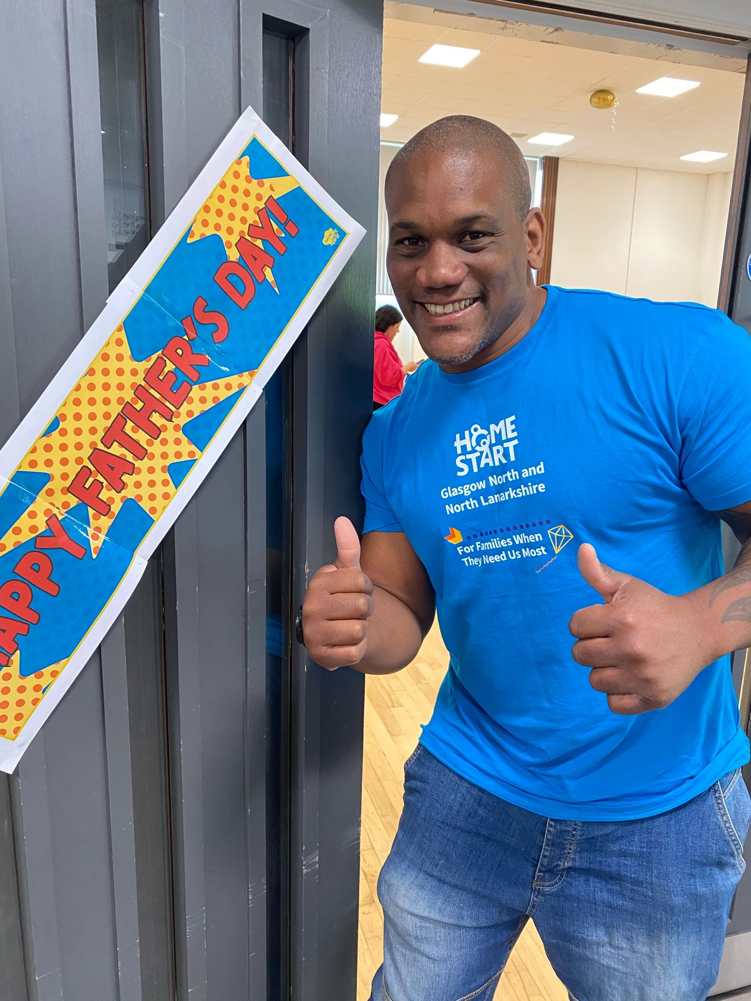 Image of Leroy our student volunteer at the Fathers Day event
